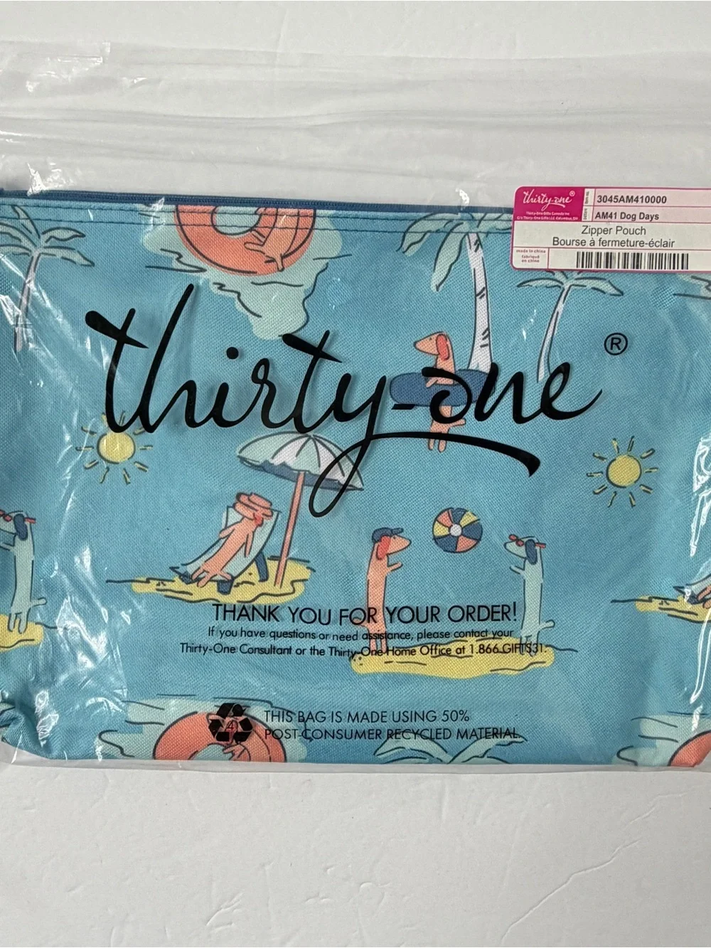NIP Thiry-One Zipper Pouch Dog Days